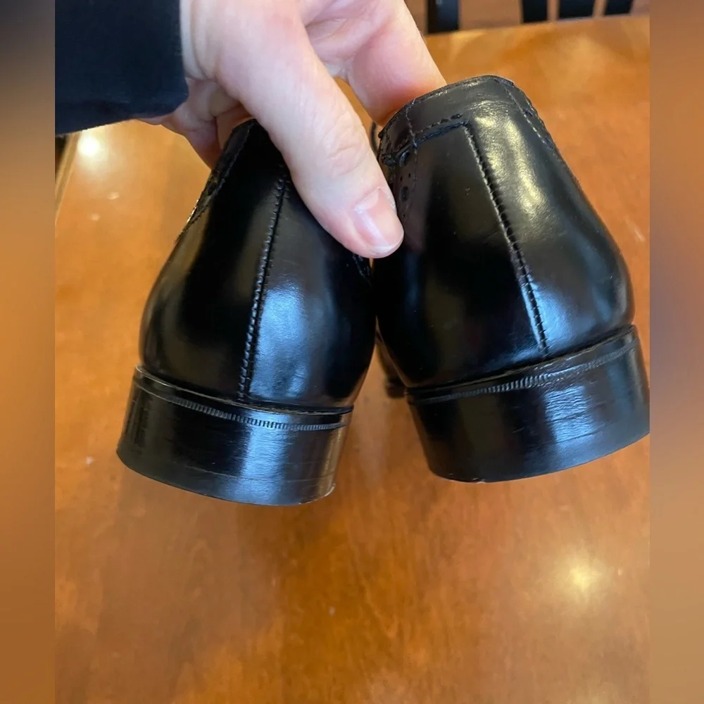 Carroll and Company Beverly Hills Black Leather wingtips 9 narrow - Picture 5 of 10